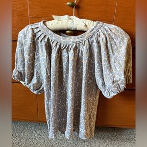 Maeve Anthropologie Puff Sleeve Animal Print Blouse - Size M